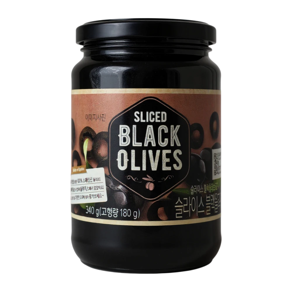 SLICED BLACK OLIVES 180G